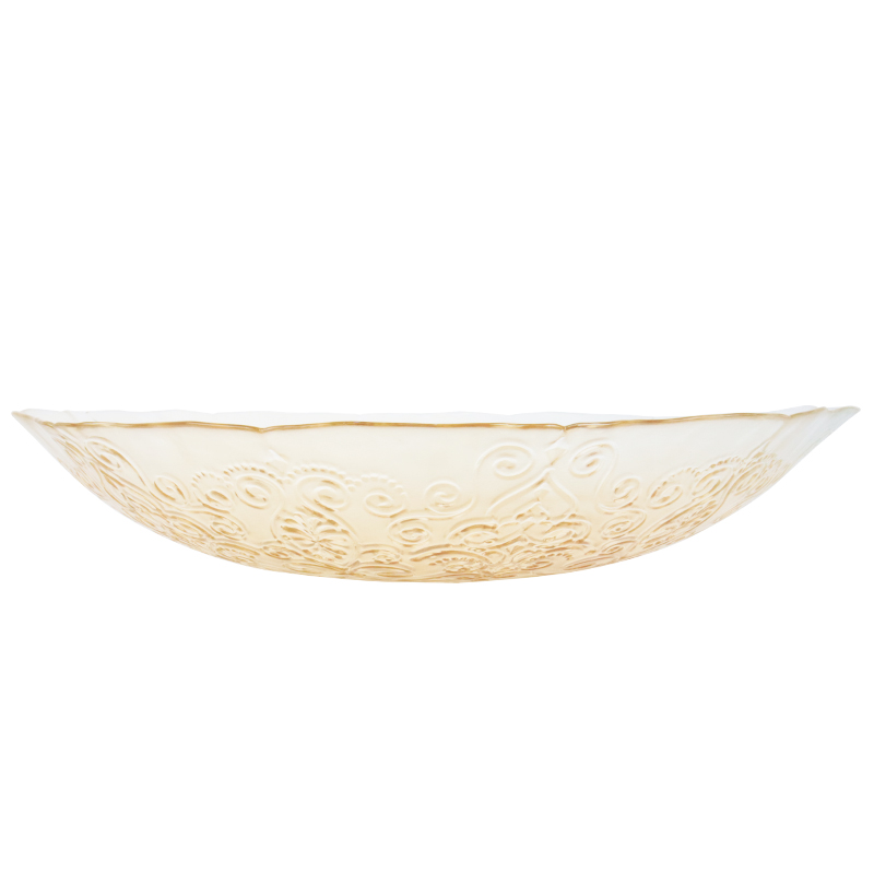 BOL FRUIT DECO EN VERRE 40 CM TRANSPARENT AMBRE 