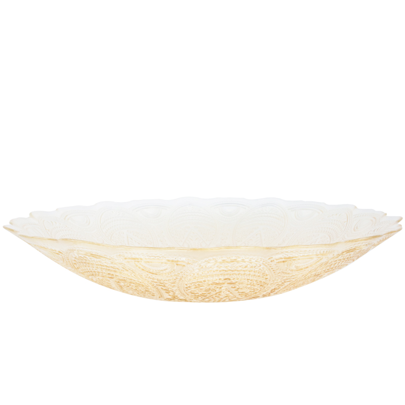 BOL FRUIT DECO EN VERRE 40 CM  TRANSPARENT AMBRE