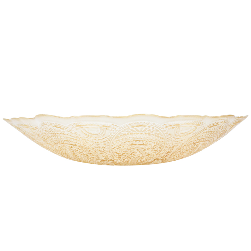 BOL FRUIT DECO EN VERRE 40 CM  TRANSPARENT AMBRE