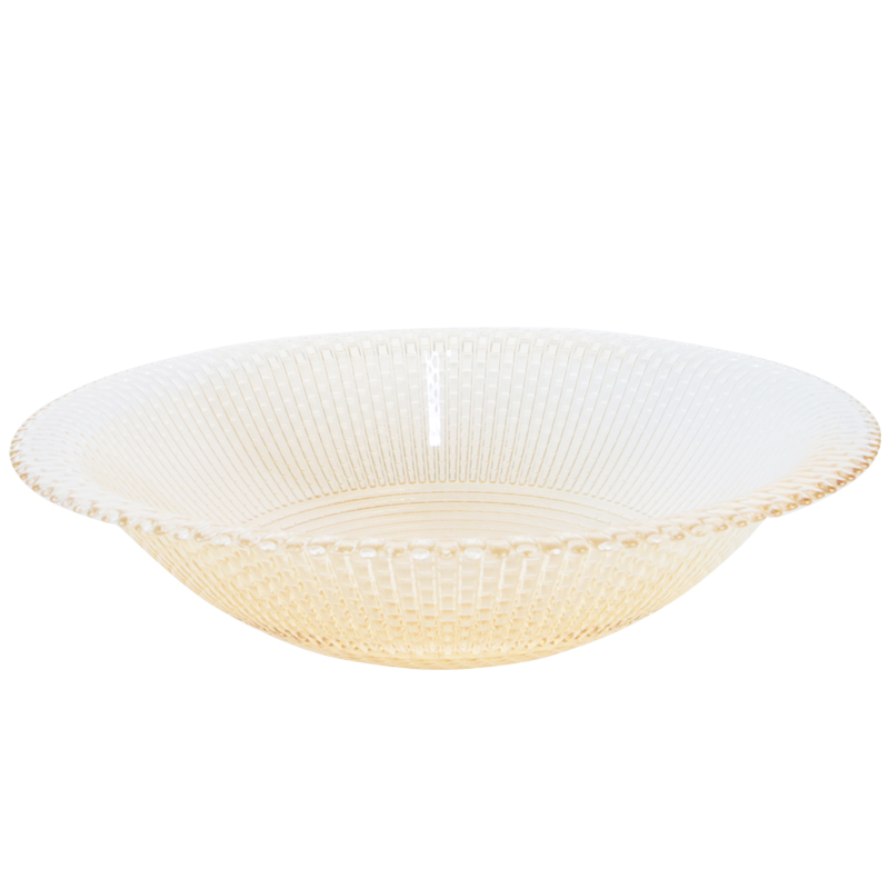 BOL FRUIT DECO EN VERRE 30 CM  TRANSPARENT AMBRE
