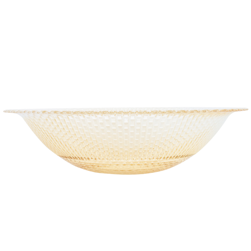 BOL FRUIT DECO EN VERRE 30 CM  TRANSPARENT AMBRE
