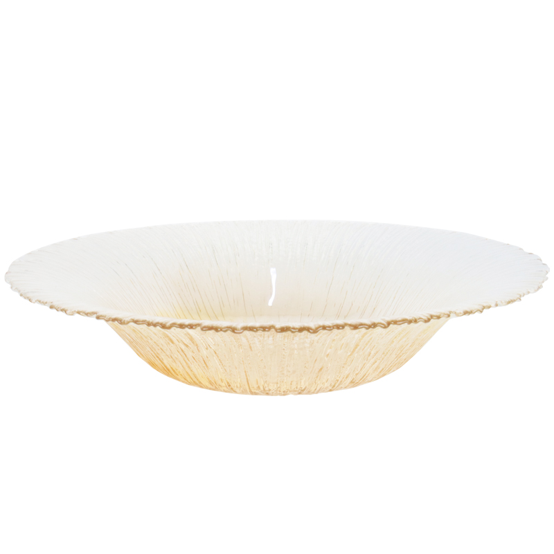 BOL FRUIT DECO EN VERRE 30 CM  TRANSPARENT AMBRE
