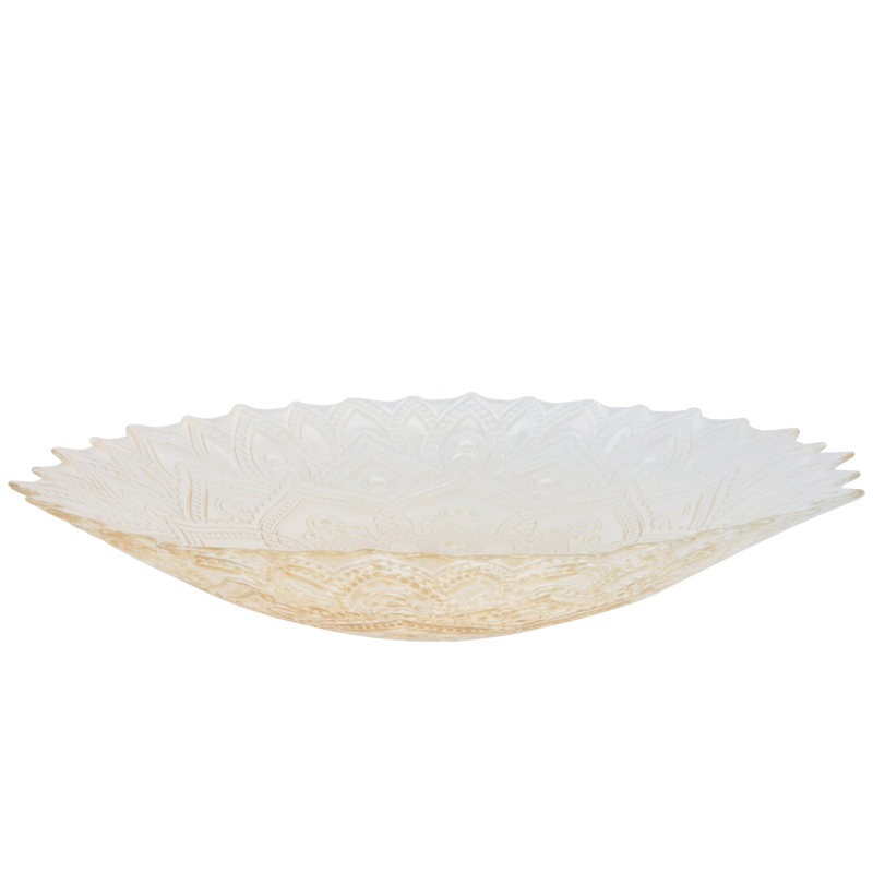 BOL FRUIT DECO EN VERRE 30 CM  TRANSPARENT AMBRE