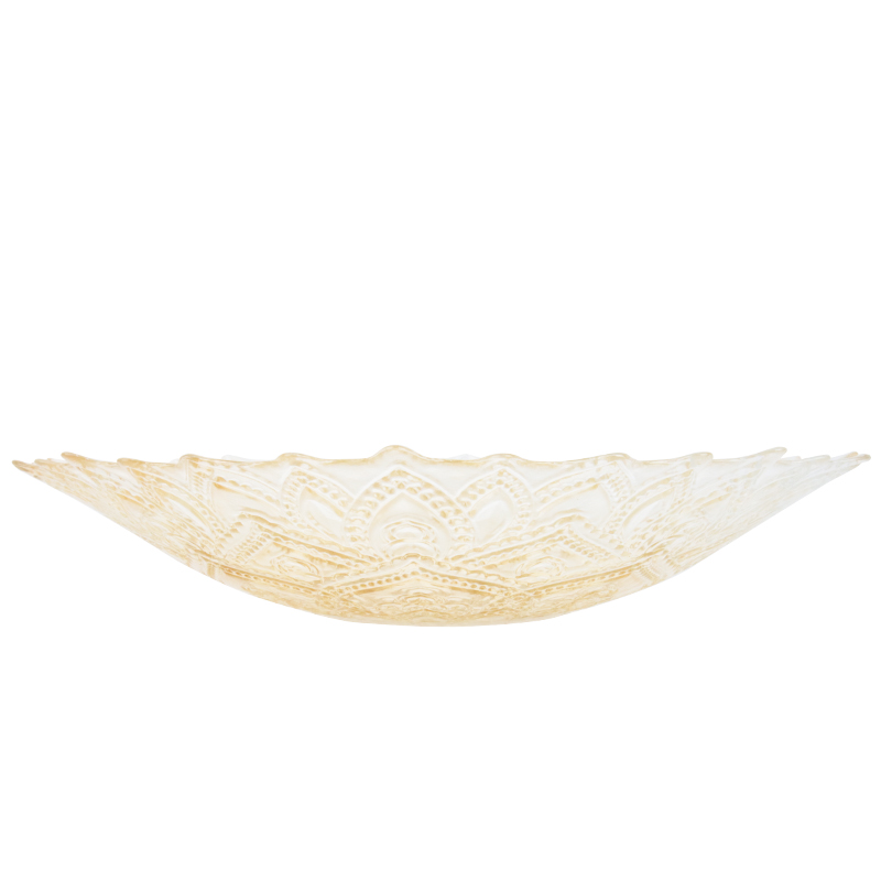 BOL FRUIT DECO EN VERRE 30 CM  TRANSPARENT AMBRE