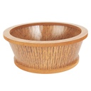 PANIER A PAIN BOIS ROND 26X9 CM MIX BEIGE/NOIR/MARRON