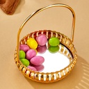 PLATEAU DECO METAL 12 CM AVEC POIGNEE MODELE OR