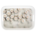 PLATEAU DECO PLASTIQUE LUXE 35X25 CM MIX BLANC / NOIR