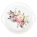 PLATEAU DECO PLASTIQUE LUXE 32 CM MIX BLANC / NOIR