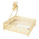 PORTE PAPIER DECO METAL 19X19X6 CM MODELE OR