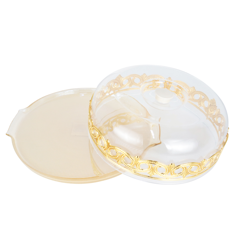 CLOCHE A GATEAU EN VERRE 30X10 CM MODELE OR