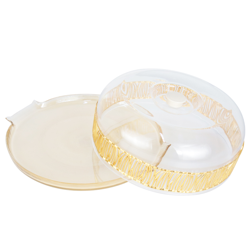 CLOCHE A GATEAU EN VERRE 30X10 CM MODELE OR