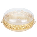 CLOCHE A GATEAU EN VERRE 30X10 CM MODELE OR