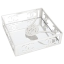 PORTE PAPIER PLASTIQUE 17X17X6 CM SANS EMBALLAGE MODELE ARGENT
