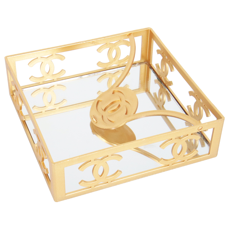 PORTE PAPIER PLASTIQUE 17X17X6 CM SANS EMBALLAGE MODELE OR