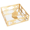PORTE PAPIER PLASTIQUE 17X17X6 CM SANS EMBALLAGE MODELE OR