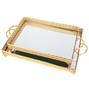 SET 2 PLATEAUX DECO METAL RECTANGULAIRE 37X24 / 43X31 CM MODELE OR
