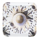 PLATEAU DECO PLASTIQUE CARRE 33X33 CM COULEUR BLANC DESIGN MIX