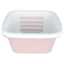 BASSINE AVEC FILTRE 4 LITRES EN PLASTIQUE MIX BLEU/ROSE/ROUGE/GRIS