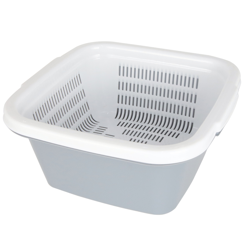 BASSINE AVEC FILTRE 4 LITRES EN PLASTIQUE MIX BLEU/ROSE/ROUGE/GRIS