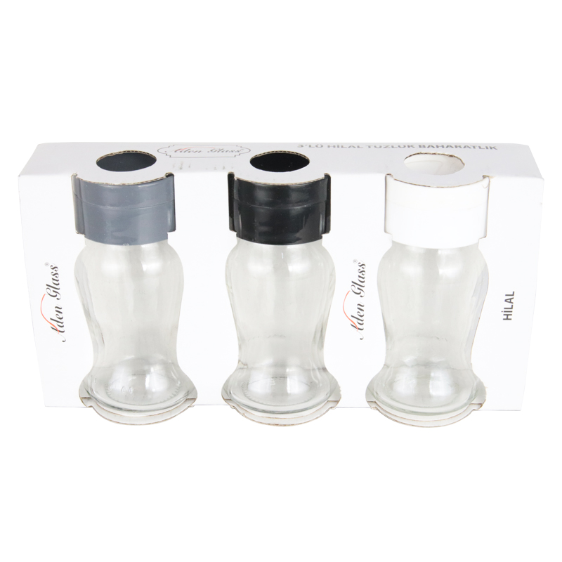 SET 3 POTS EPICES EN VERRE 135 CC 