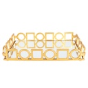 PLATEAU DECO PLASTIQUE ET MIRROIR 32X20 CM MODELE OR