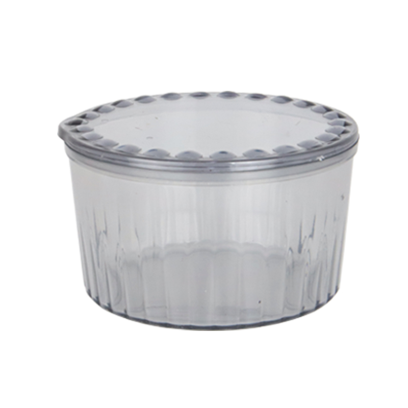 POT EN CRYSTAL PLASTIQUE TRANSPARENT AVEC COUVERCLE 9,5 X 5,5 CM MIX MAT/TRANSPARENT/OR 