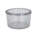 POT EN CRYSTAL PLASTIQUE TRANSPARENT AVEC COUVERCLE 9,5 X 5,5 CM MIX MAT/TRANSPARENT/OR 