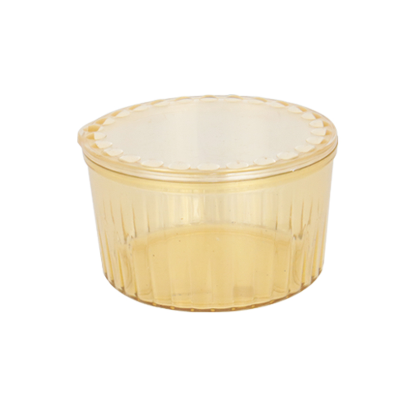 POT EN CRYSTAL PLASTIQUE TRANSPARENT AVEC COUVERCLE 9,5 X 5,5 CM MIX MAT/TRANSPARENT/OR 