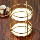 PRESENTOIR ROND 2 NIVEAUX DECO METAL 15X21 CM MODELE OR