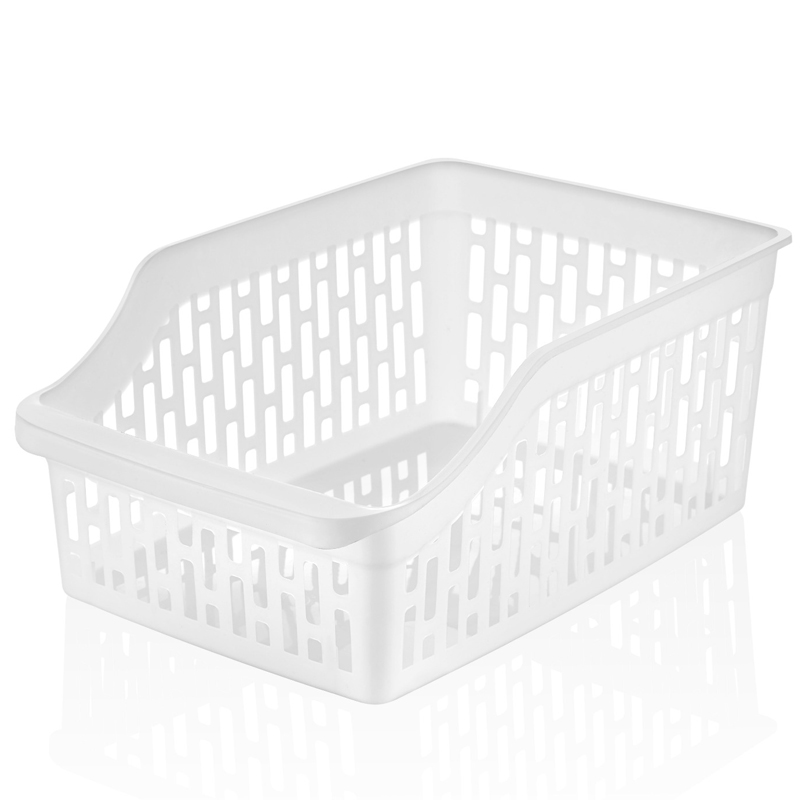 PANIER RANGEMENT XL PLASTIQUE BLANC 31X21X13 CM