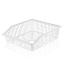 PANIER RANGEMENT PLAT XXL PLASTIQUE BLANC 26X29X8 CM