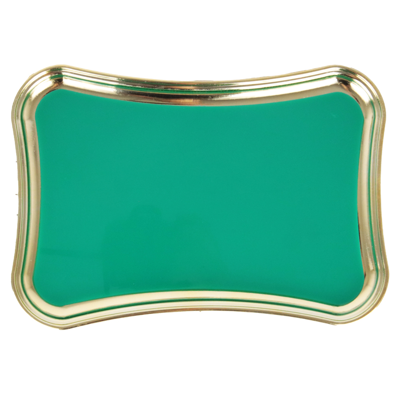 PLATEAU DECO PLASTIQUE 23X16 CM COULEURS BLEU/VERT/BLANC/NOIR