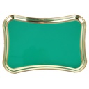 PLATEAU DECO PLASTIQUE 23X16 CM COULEURS BLEU/VERT/BLANC/NOIR