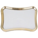 PLATEAU DECO PLASTIQUE 23X16 CM COULEURS BLEU/VERT/BLANC/NOIR