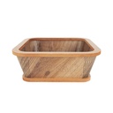 PANIER A PAIN BOIS CARRE  23X23X9 CM MIX BEIGE/NOIR/MARRON