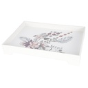 PLATEAU DECO LUXE AVEC PIEDS PLASTIQUE 31X22X5 CM MIX BLANC / NOIR