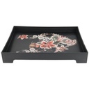 PLATEAU DECO LUXE AVEC PIEDS PLASTIQUE 31X22X5 CM MIX BLANC / NOIR