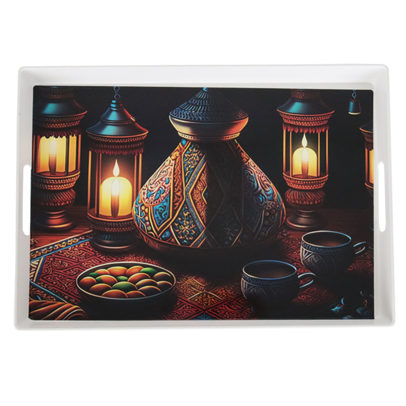 PLATEAU PLASTIQUE DECO EID GRAND FORMAT 38X28 CM