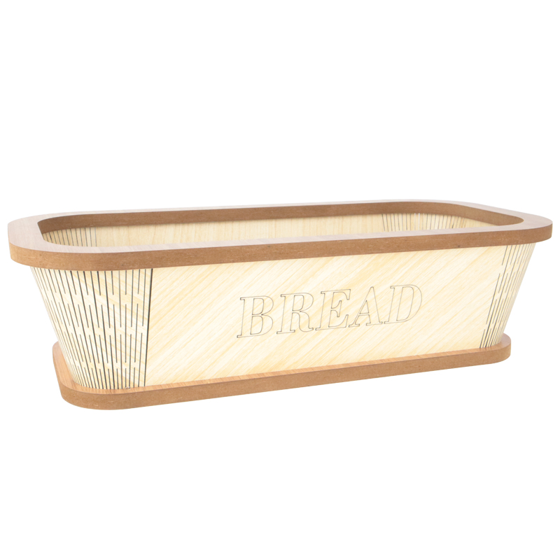 PANIER A PAIN BOIS RECTANGULAIRE 30X15X9 CM MIX GRIS/BEIGE/MARRON