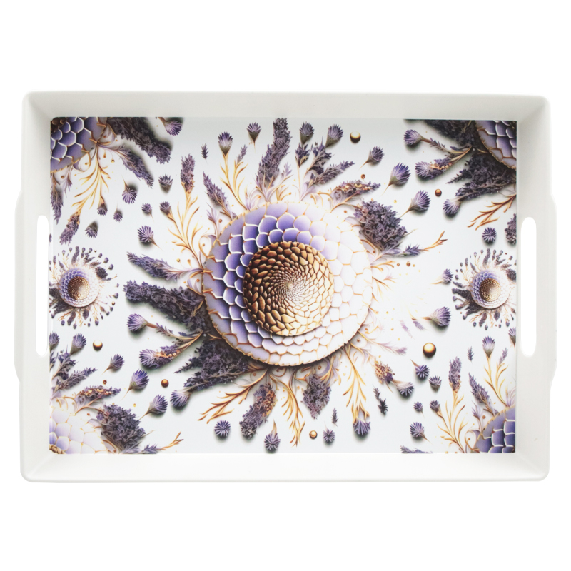 PLATEAU DECO PLASTIQUE 22X29 CM COULEUR BLANC