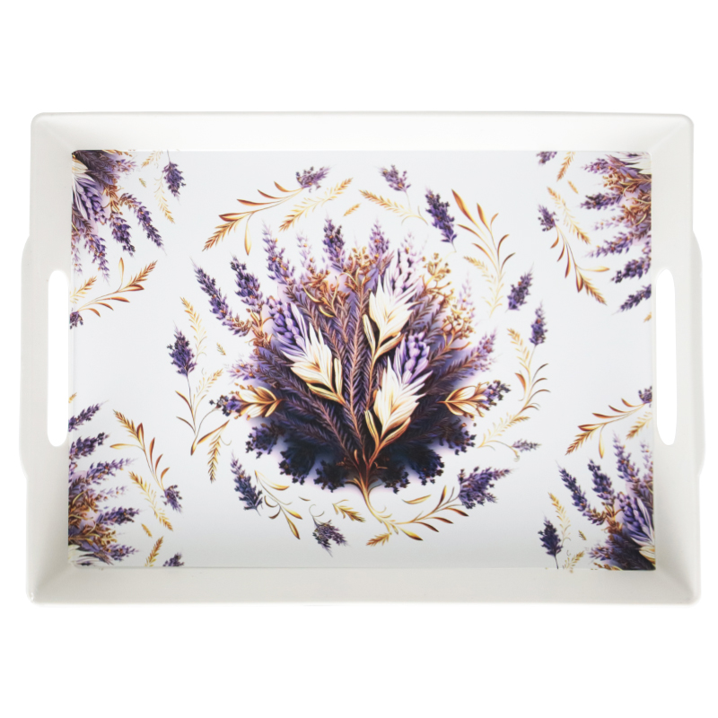 PLATEAU DECO PLASTIQUE 22X29 CM COULEUR BLANC