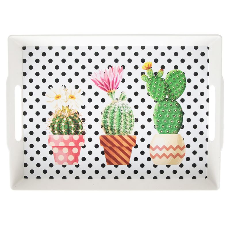 PLATEAU DECO PLASTIQUE 22X29 CM COULEUR BLANC
