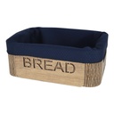 PANIER A PAIN BOIS AVEC TISSU RECTANGULAIRE 25X17X9 CM MIX BEIGE/NOIR/MARRON