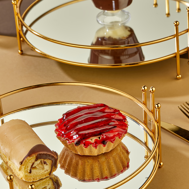 SET 2 PLATEAUX DECO METAL ROND 24 &amp; 33 CM