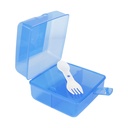 BOITE A DEJEUNER ENFANT AVEC CUILLERE + FOURCHETTE MIX BLEU / ROSE