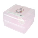 BOITE A DEJEUNER ENFANT AVEC CUILLERE + FOURCHETTE MIX BLEU / ROSE