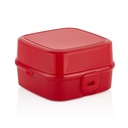 BOITE A DEJEUNER AVEC CUILLERE + FOURCHETTE 14X14X9 CM MIX ROSE/BLEU/ROUGE/BEIGE