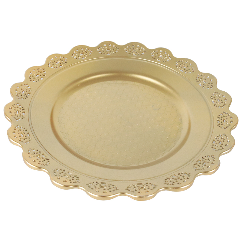 PLATEAU DECO PLASTIQUE MODELE OR 32 CM