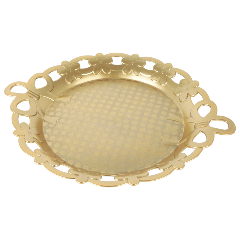 PLATEAU DECO PLASTIQUE MODELE OR 37X31X21 CM