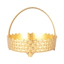 PANIER DECO PLASTIQUE AVEC MIRROIR MODELE OR 19X17 CM